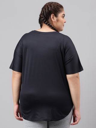MKH MENTAL HEALTH MATTER WOMEN BLACK DRI-FIT RELAXED FIT T-SHIRT
