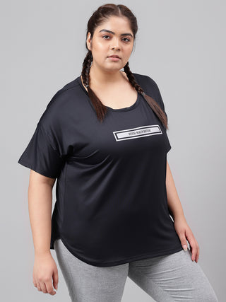 MKH MENTAL HEALTH MATTER WOMEN BLACK DRI-FIT RELAXED FIT T-SHIRT