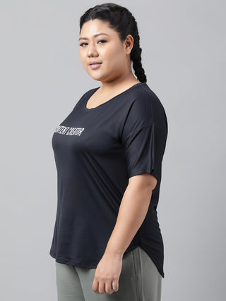CONTENT CREATOR WOMEN BLACK DRI-FIT RELAXED FIT T-SHIRT