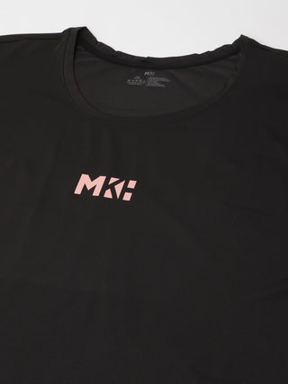 MKH WOMEN BLACK DRI-FIT RELAXED FIT T-SHIRT