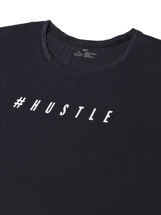 HUSTLE WOMEN BLACK DRI-FIT RELAXED FIT T-SHIRT