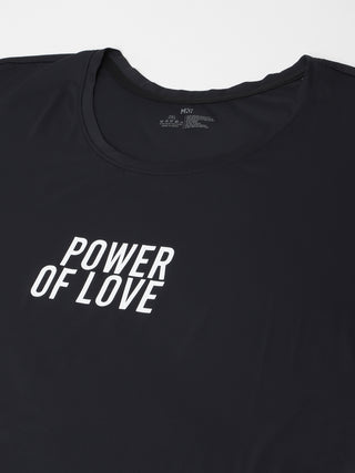 POWER OF LOVE WOMEN BLACK DRI-FIT RELAXED FIT T-SHIRT