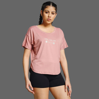 MKH Women Pink Comfort Everyday Comfort Printed T-Shirt