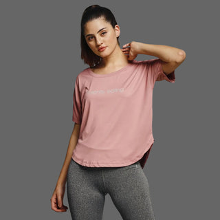 MKH Women Pink Minimal Urban Casual Printed T-Shirt