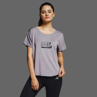 MKH Women Lavender Daily Wear Elevated Essentials Typography Printed Relaxed Fit T-Shirt