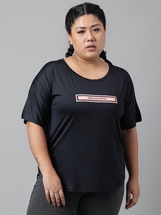 MKH MENTAL HEALTH MATTERS WOMEN BLACK DRI-FIT RELAXED FIT T-SHIRT