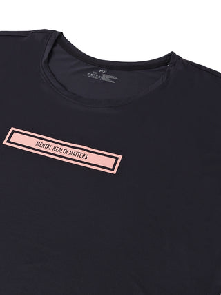 MKH MENTAL HEALTH MATTERS WOMEN BLACK DRI-FIT RELAXED FIT T-SHIRT