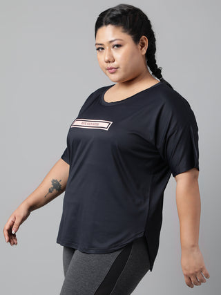 MKH MENTAL HEALTH MATTERS WOMEN BLACK DRI-FIT RELAXED FIT T-SHIRT