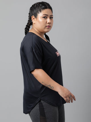 MKH MENTAL HEALTH MATTERS WOMEN BLACK DRI-FIT RELAXED FIT T-SHIRT