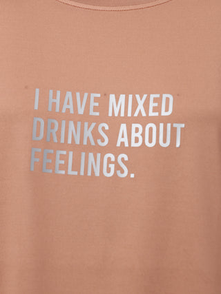 MKH Women Brown Modern Typography Printed Round Neck Relaxed Fit T-Shirt