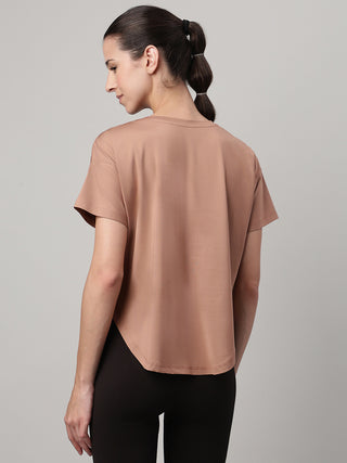 MKH Women Brown Urban Graphic Printed Casual T-Shirt