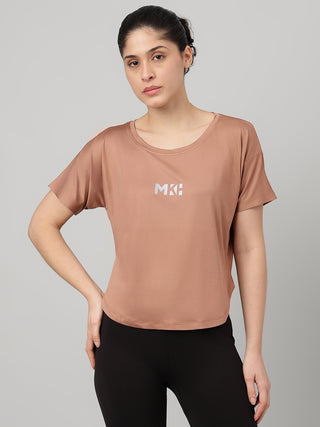 MKH Mocha Women FlexSprint Running Gym T-Shirt