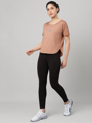 MKH Mocha Women FlexSprint Running Gym T-Shirt