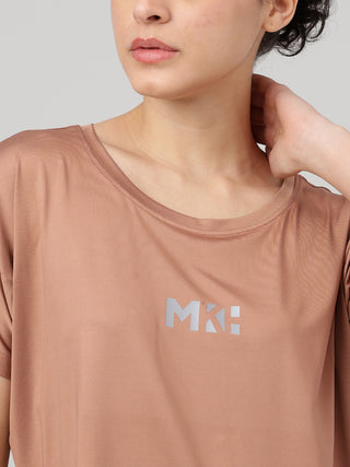 MKH Mocha Women FlexSprint Running Gym T-Shirt