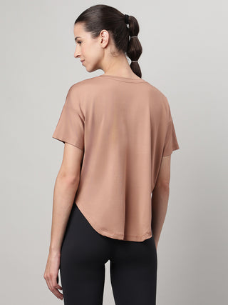 MKH Women Brown Stylish Statement Typography Casual T-Shirt