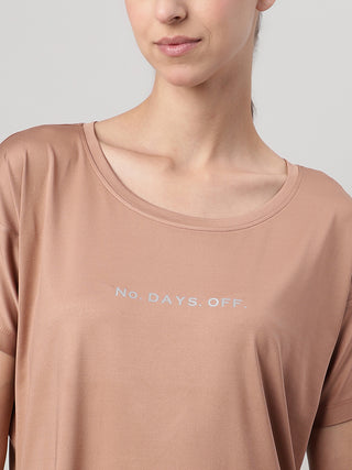 MKH Women Brown Stylish Statement Typography Casual T-Shirt