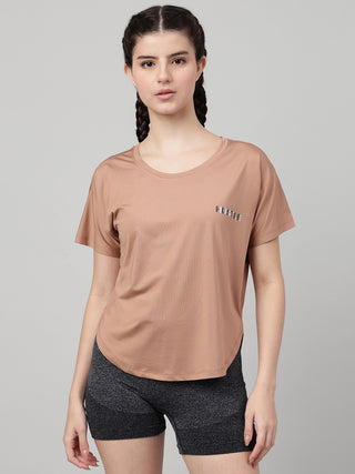 MKH Women Brown Comfort Everyday Comfort Printed T-Shirt