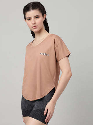 MKH Women Brown Comfort Everyday Comfort Printed T-Shirt