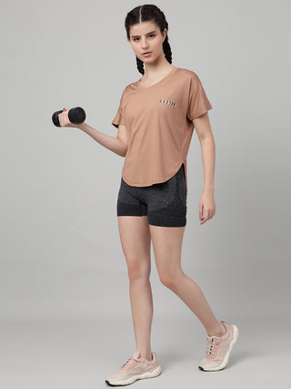 MKH Women Brown Comfort Everyday Comfort Printed T-Shirt