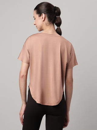MKH Women Brown FlexTrack Gym Fitness Top