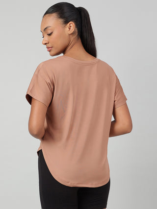 MKH Mocha Women PowerFlow Gym Performance T-Shirt