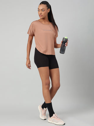 MKH Mocha Women PowerFlow Gym Performance T-Shirt