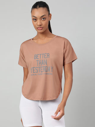 MKH Women Brown CoolRush Running Workout Top