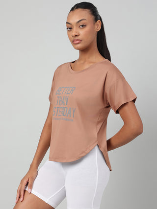 MKH Women Brown CoolRush Running Workout Top