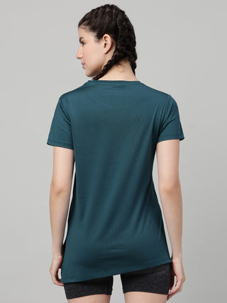 MKH Women Teal Everyday Everyday Comfort Printed T-Shirt