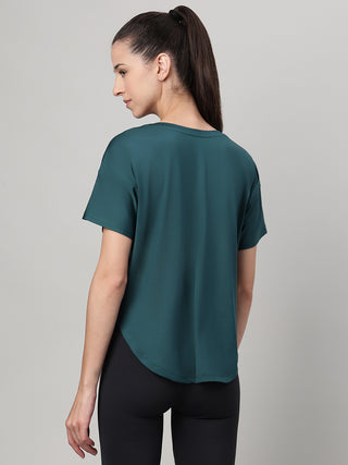 MKH Women Teal Premium Modern Typography Graphic T-Shirt