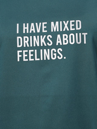 MKH Women Teal Modern Urban Casual Printed T-Shirt