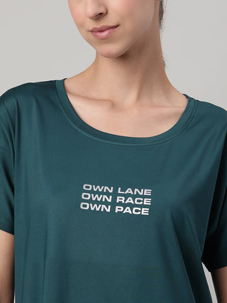 MKH Women Teal Stylish Lifestyle Typography T-Shirt