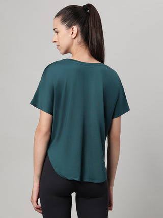 MKH Women Teal Comfort Contemporary Printed T-Shirt