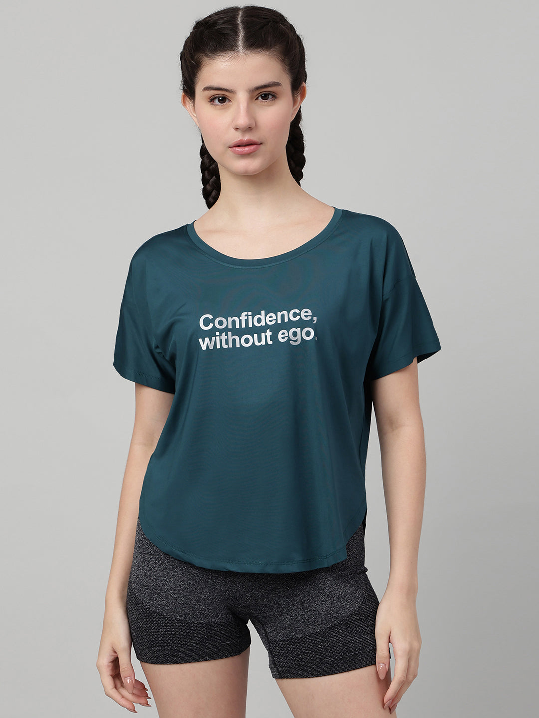 MKH Teal Women Velocity Dry Workout T-Shirt