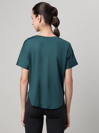 MKH Women Teal SwiftTrail Outdoor Gym Top