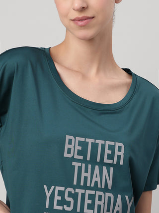MKH Women Teal SwiftTrail Outdoor Gym Top