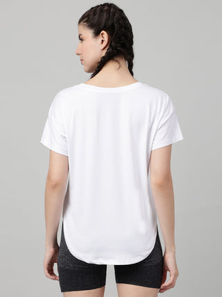 MKH Women White Contemporary Statement Typography Casual T-Shirt