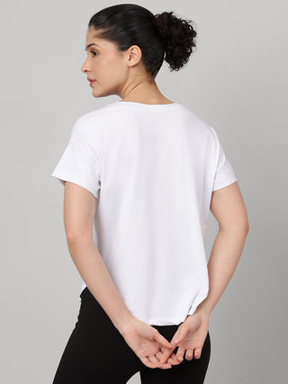 MKH Women White Signature Everyday Comfort Printed T-Shirt