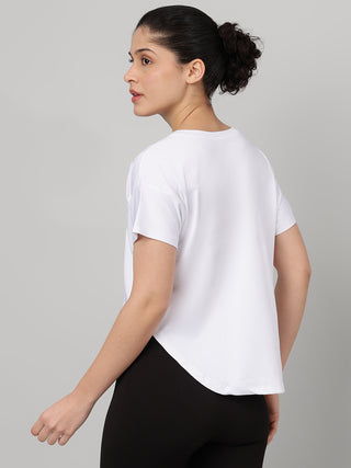 MKH Women White Essential Modern Typography Graphic T-Shirt