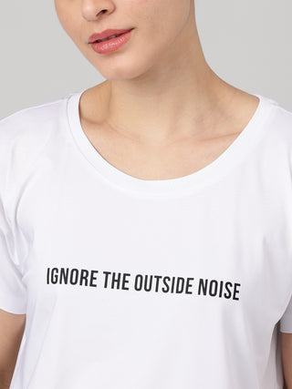 MKH Women White Graphic Urban Casual Printed T-Shirt