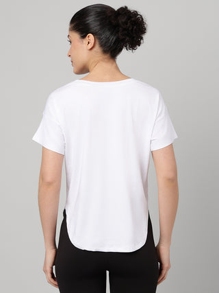 MKH Women White ActiveSprint Gym Training Plus Size Top