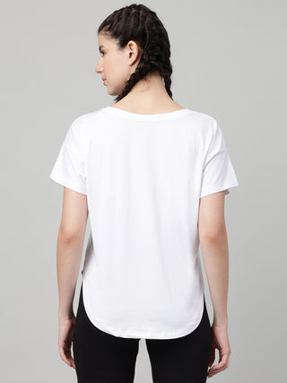 MKH White Women MoveLite Quick Dry Sports Tee