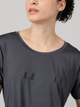 MKH Dark Grey Women SweatEase Comfort Gym Tee