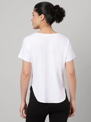 MKH White Women ZenDry Yoga Training Tee