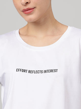 MKH White Women ZenDry Yoga Training Tee