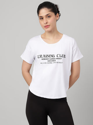MKH Women White FreshRush Daily Workout Plus Size Top