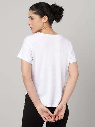 MKH Women White FreshRush Daily Workout Plus Size Top