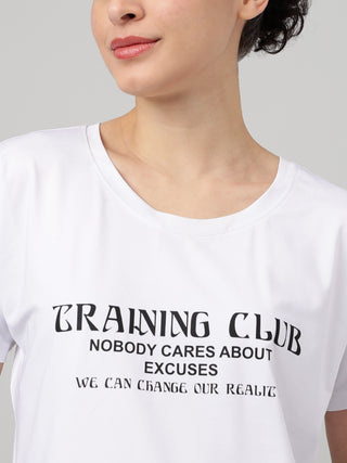 MKH Women White FreshRush Daily Workout Plus Size Top
