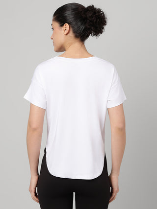 MKH White Women FlexMotion Pro Gym T-Shirt