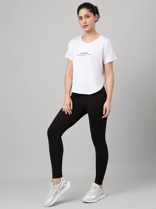 MKH White Women FlexMotion Pro Gym T-Shirt
